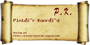 Pintér Konrád névjegykártya